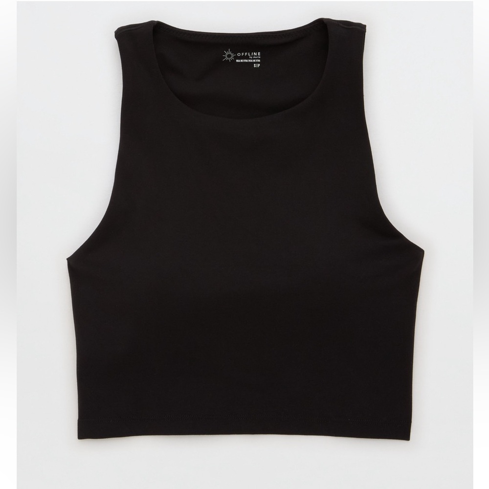 Aerie Black High Neck Sports Bra